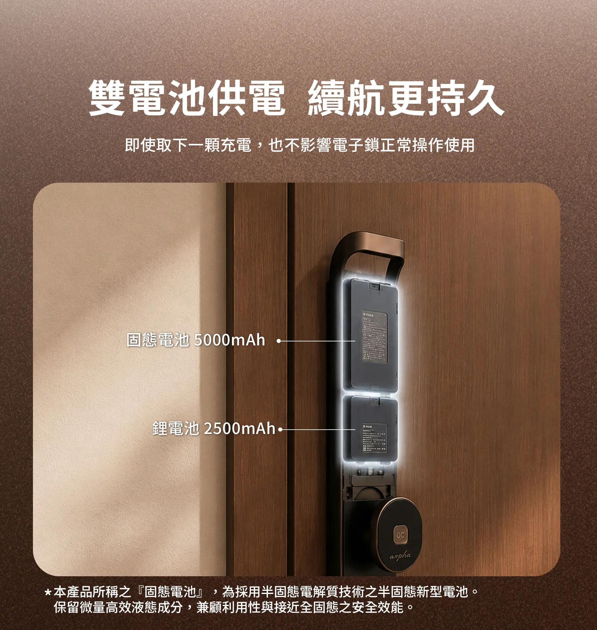 V1標配使用兩顆充電電池,分別為固態電池和鋰電池。取下單顆充電時,不會影響整體使用效果。