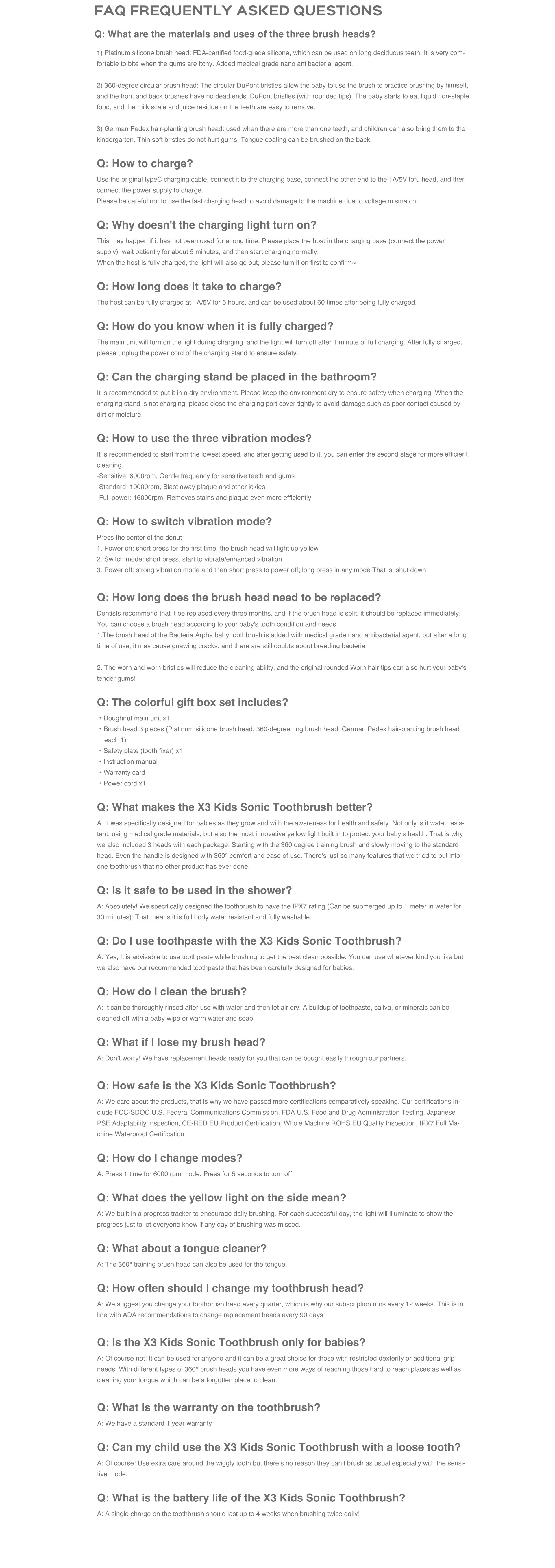 X3 Baby Yellow Light Electronic Toothbrush