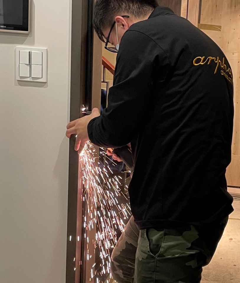 arpha電子鎖安裝修整受口片